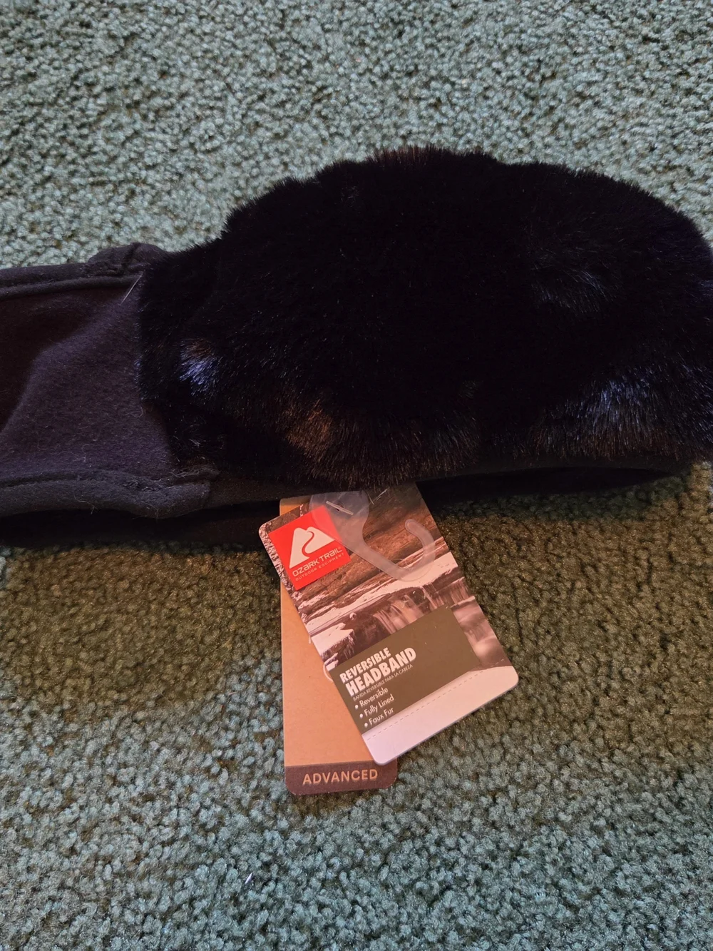 NWT Ozark Trail Black Quilted Reversible Headband